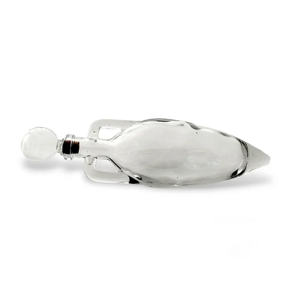 Vintage Glass Amphora Liquor Decanter w Wrought Iron Display Stand - Picture 3 of 8